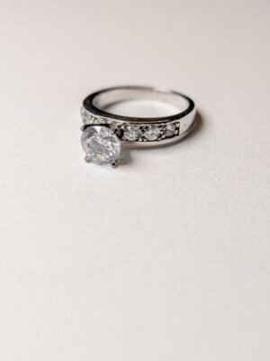 Vintage Sterling Silver CZ Stone Ring | Size J | 925 Silver
