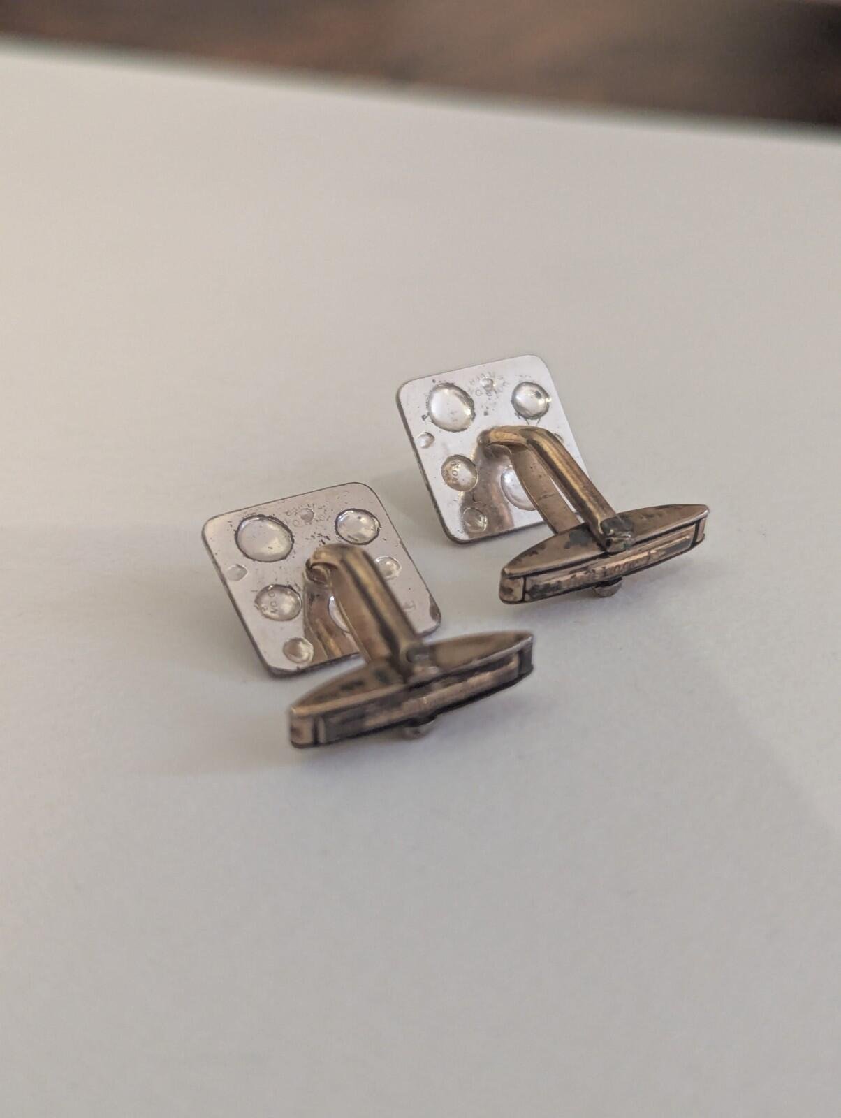 Vintage 9ct Gold On Sterling Silver Mens Cuff Links | 9ct Gold & 925 Silver - Image 4