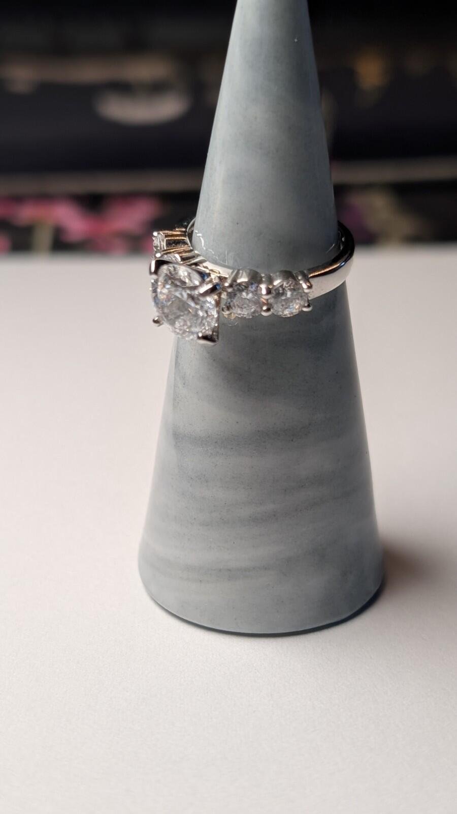 Vintage Sterling Silver Clear Gemstone 5 Stone Ring | Size L 1/2 | 925 Silver - Image 8