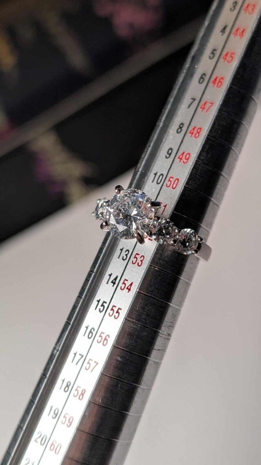 Vintage Sterling Silver Clear Gemstone 5 Stone Ring | Size L 1/2 | 925 Silver - Image 9