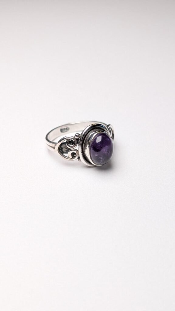 Vintage Sterling Silver Amethyst Ring | Size L 1/2 | 925 Silver Amethyst Ring