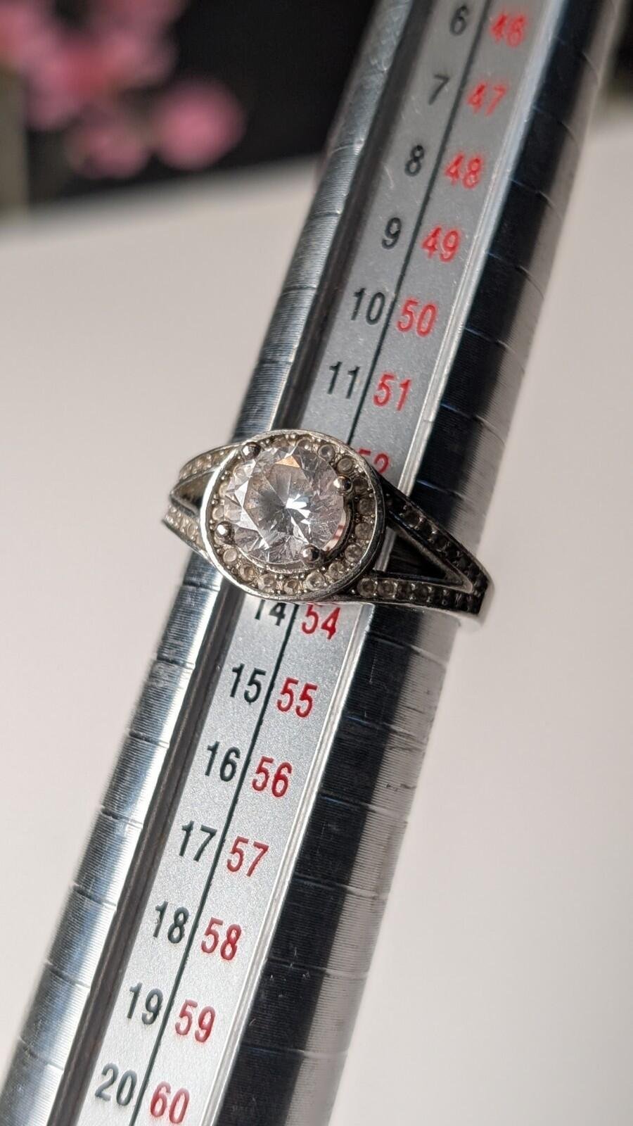 Vintage Sterling Silver CZ Stone Ring | Size M 1/2 | 925 Silver - Image 7