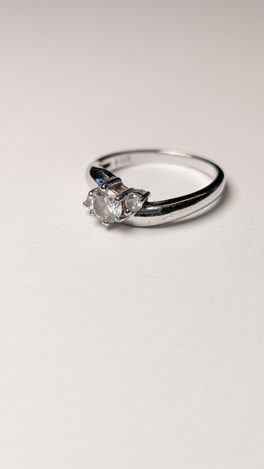 Vintage Sterling Silver 3 Stone Trilogy Ring | Size N 1/2 | 925 Silver - Image 2