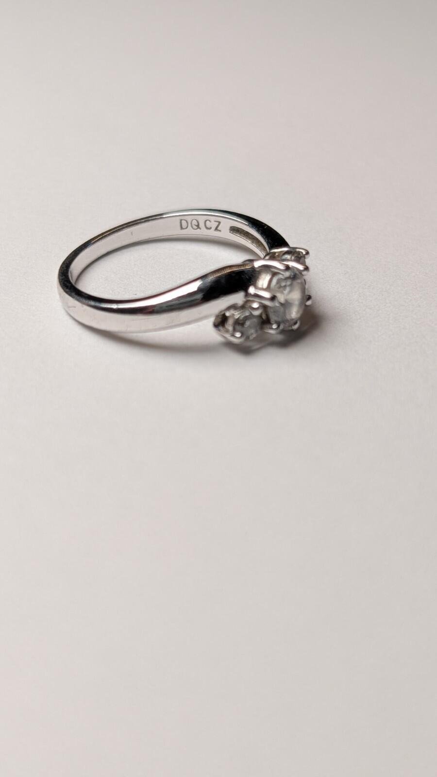 Vintage Sterling Silver 3 Stone Trilogy Ring | Size N 1/2 | 925 Silver - Image 3