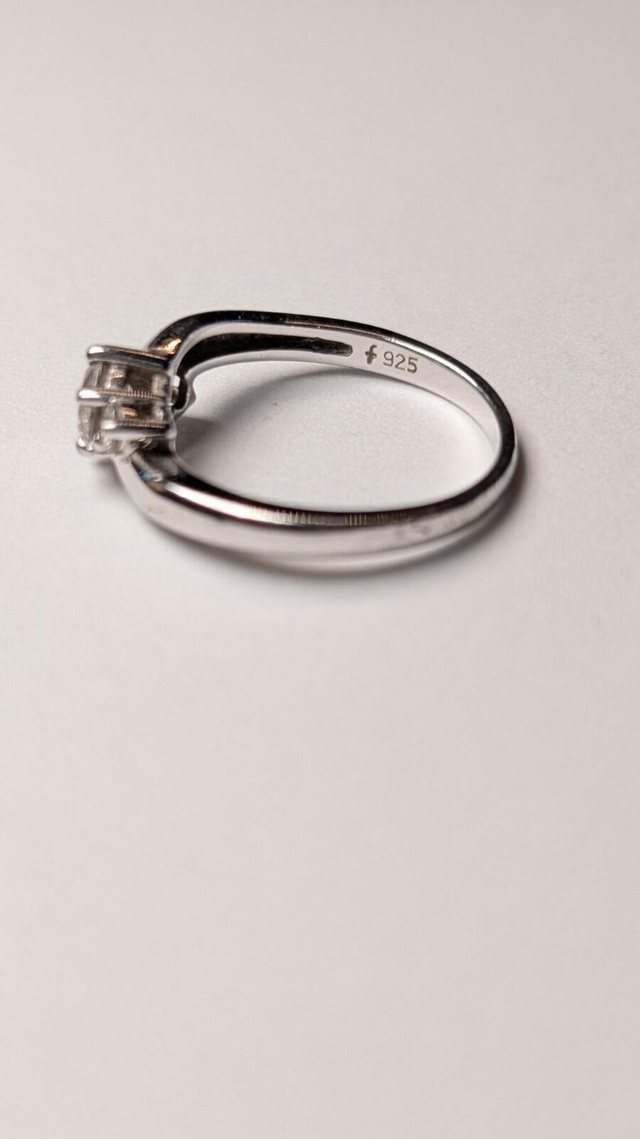 Vintage Sterling Silver 3 Stone Trilogy Ring | Size N 1/2 | 925 Silver - Image 4