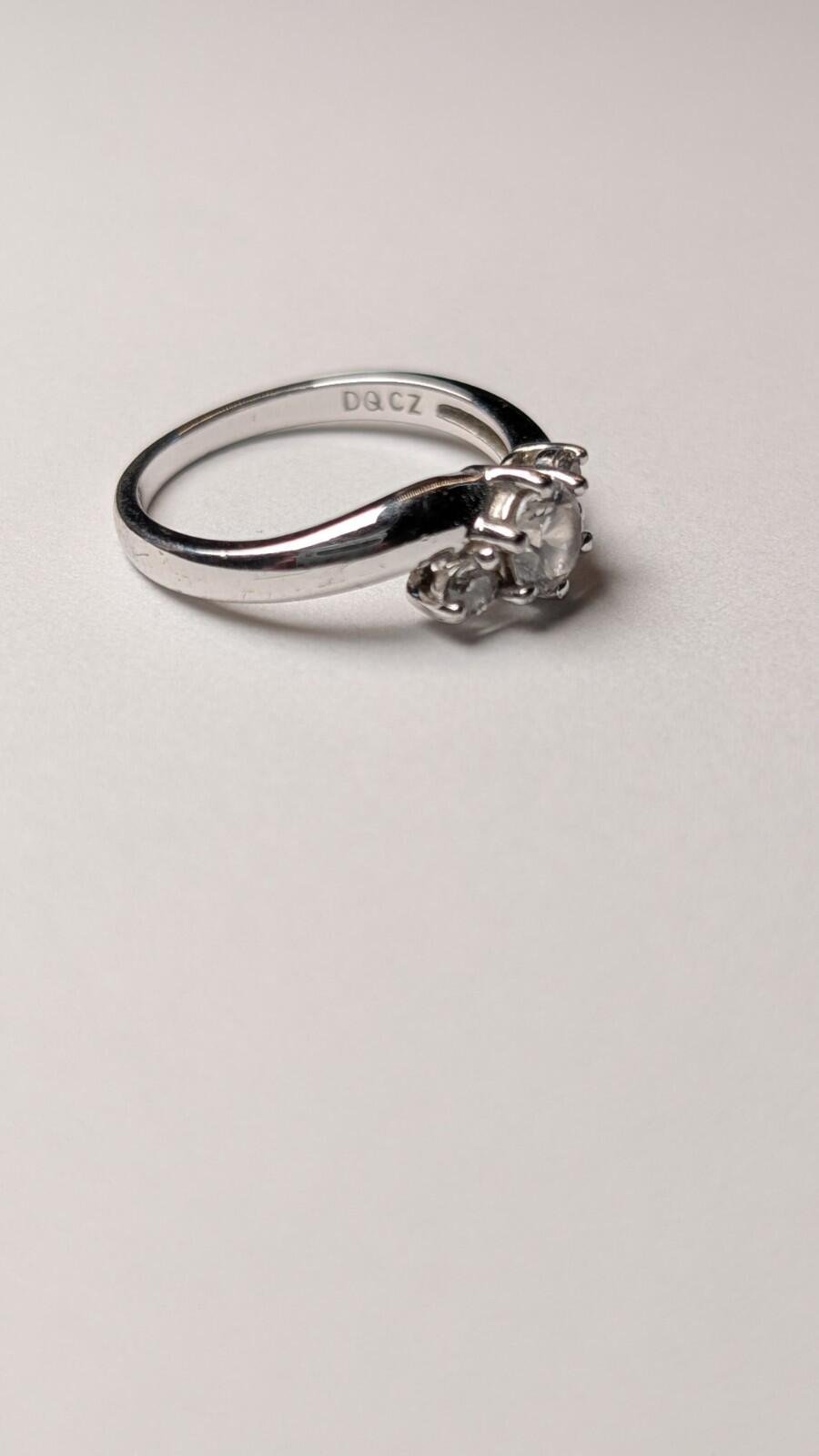 Vintage Sterling Silver 3 Stone Trilogy Ring | Size N 1/2 | 925 Silver - Image 5