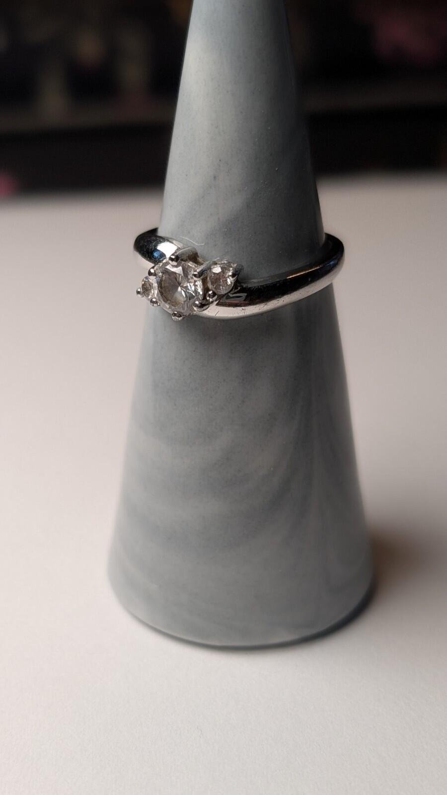 Vintage Sterling Silver 3 Stone Trilogy Ring | Size N 1/2 | 925 Silver - Image 6