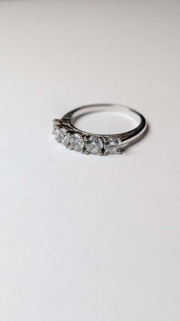 Vintage Sterling Silver 5 Stone Ring | Size M 1/2 | 925 Silver