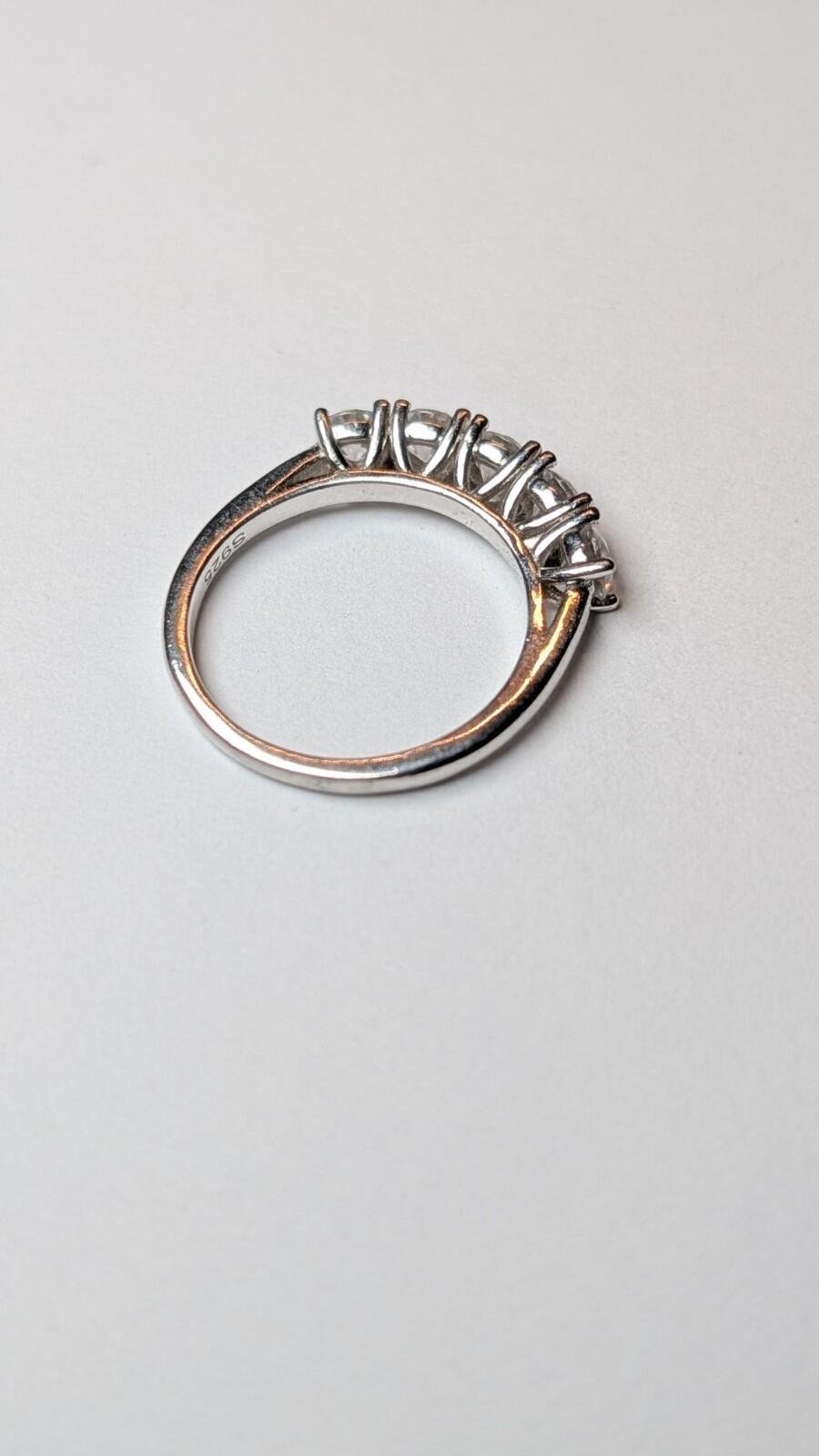 Vintage Sterling Silver 5 Stone Ring | Size M 1/2 | 925 Silver - Image 2