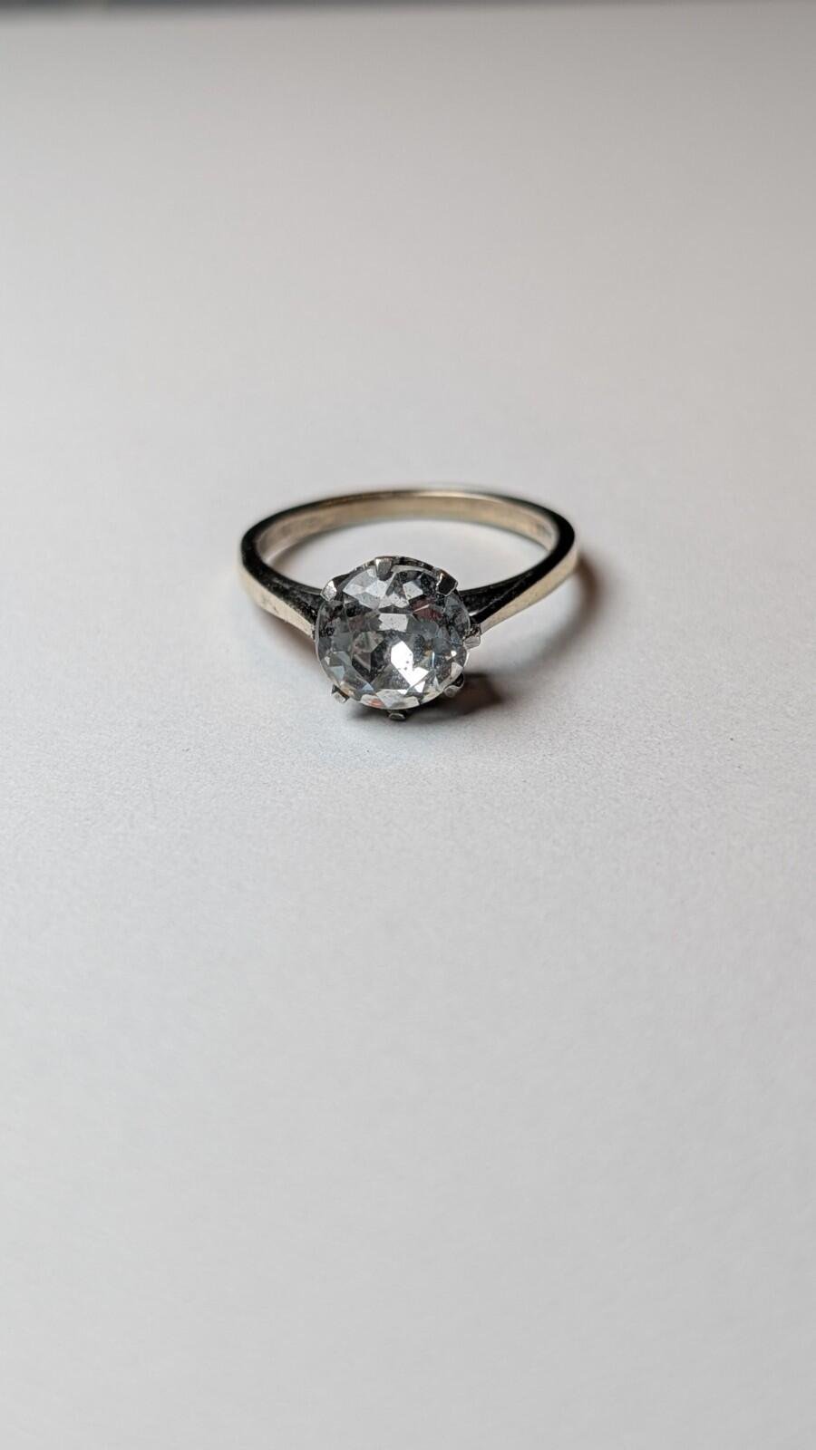 Vintage Sterling Silver Solitaire Clear Gemstone Ring | Size M | 925 Silver - Image 3