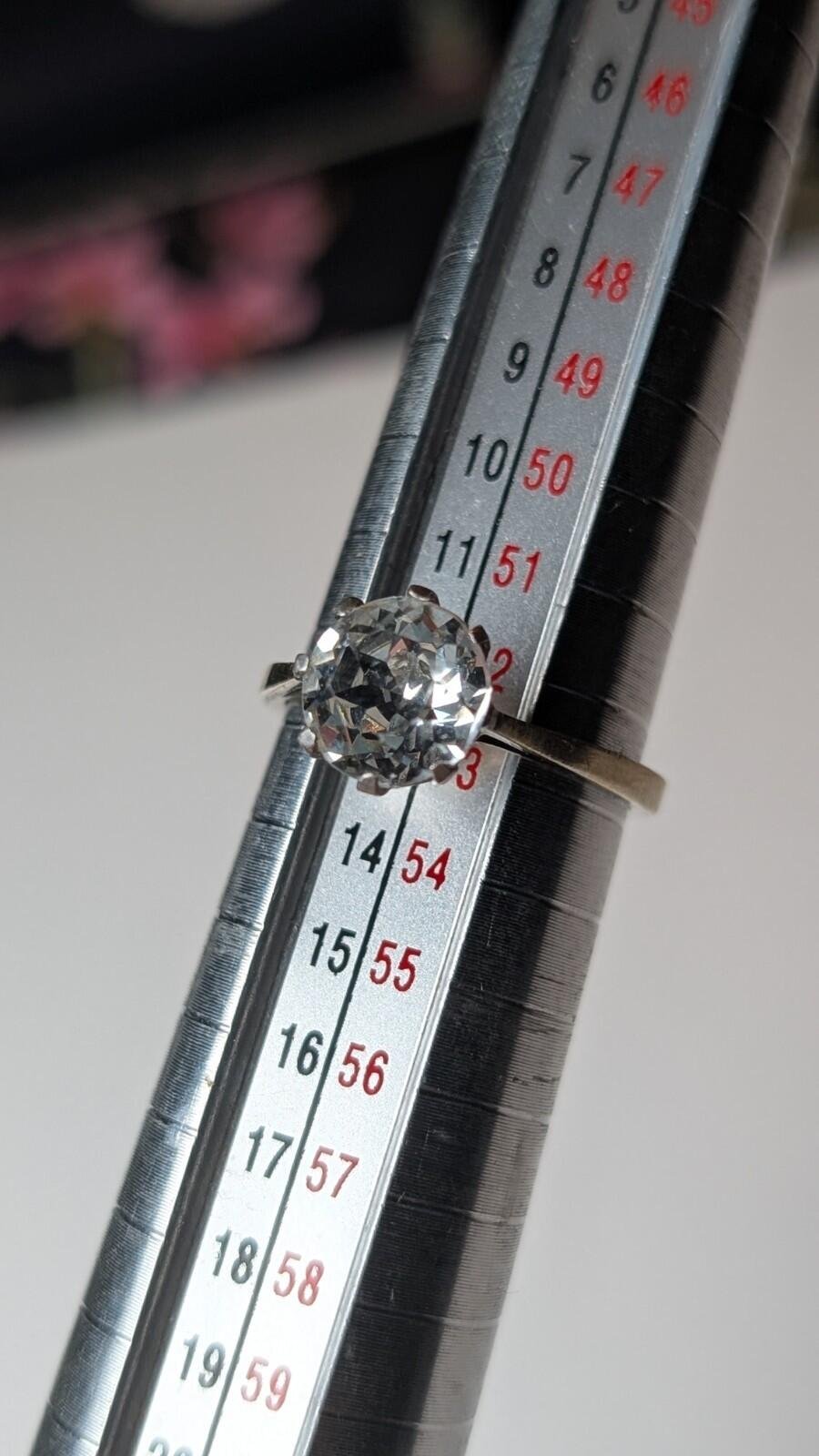 Vintage Sterling Silver Solitaire Clear Gemstone Ring | Size M | 925 Silver - Image 7