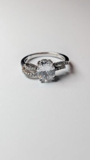 Vintage Sterling Silver CZ Stone Ring | Size N | 925 Silver