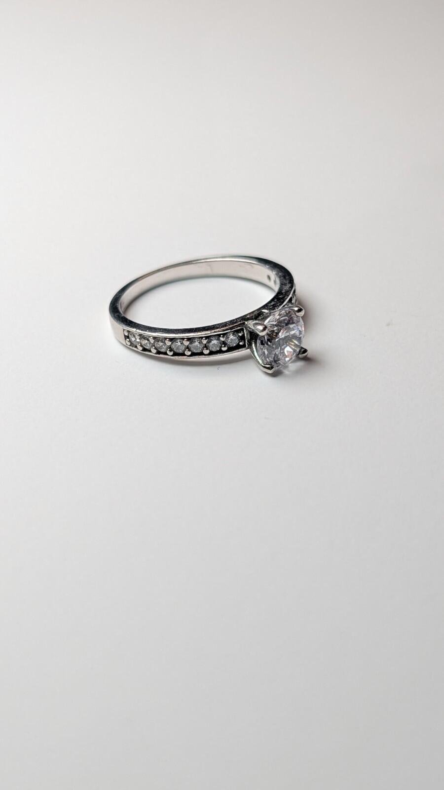 Vintage Sterling Silver CZ Stone Ring | Size N | 925 Silver - Image 4