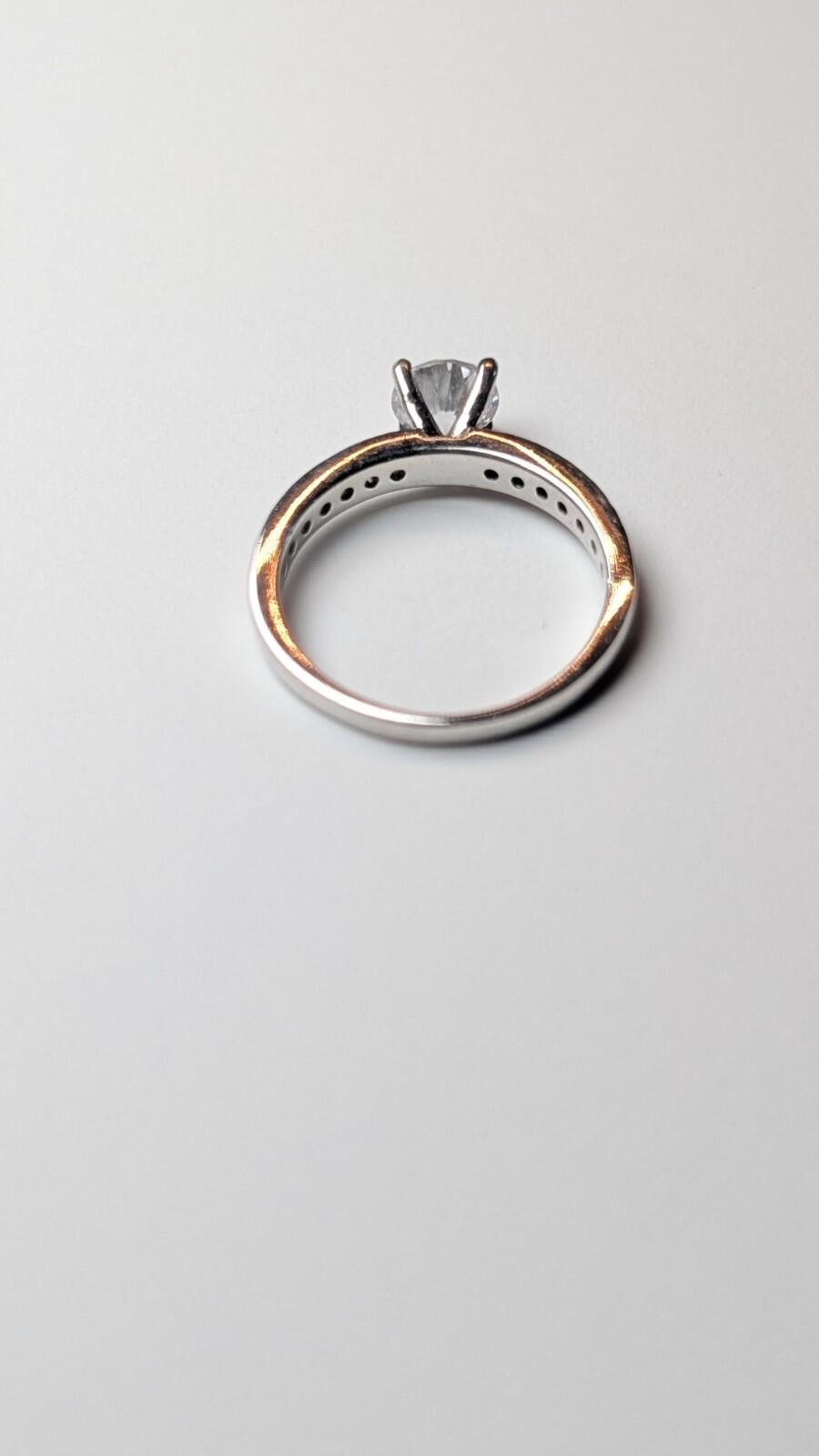 Vintage Sterling Silver CZ Stone Ring | Size N | 925 Silver - Image 5