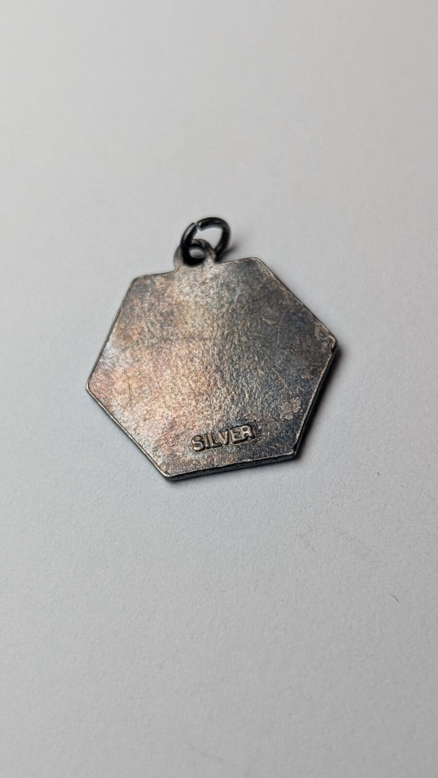 Vintage Sterling Silver St Christopher Enamel Pendant | 925 Silver - Image 4