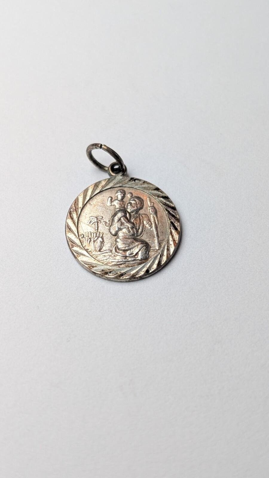 Vintage Sterling Silver St Christopher Pendant | 925 Silver