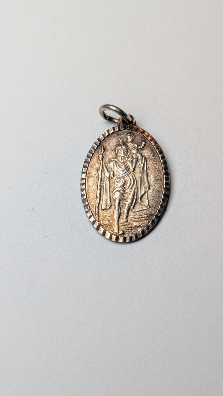 Vintage Sterling Silver St Christopher Pendant | 925 Silver Pendant
