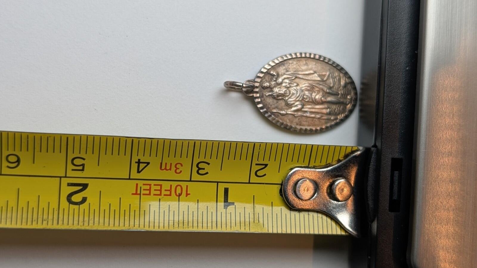 Vintage Sterling Silver St Christopher Pendant | 925 Silver Pendant - Image 3
