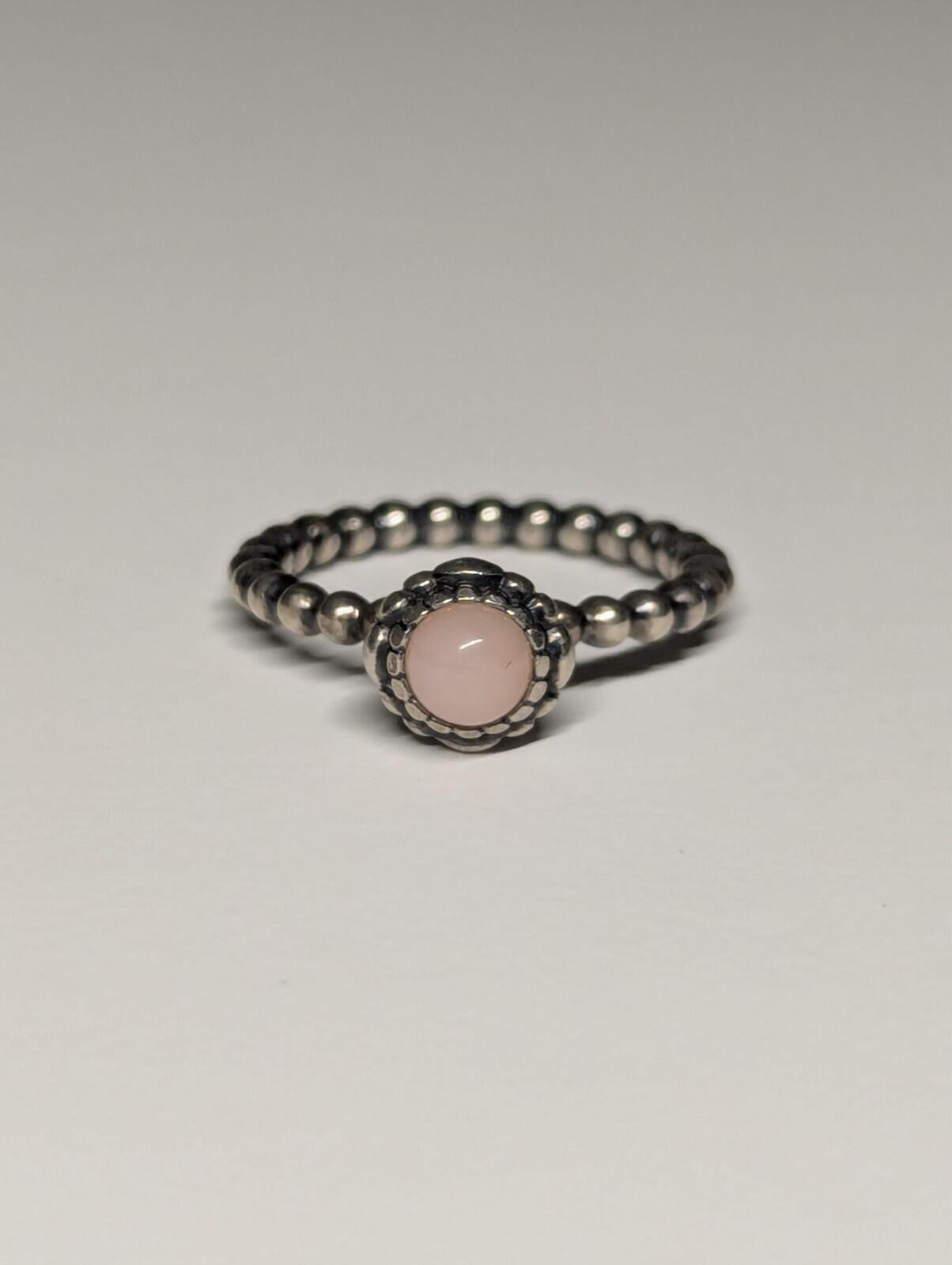 Genuine Pandora Sterling Silver Pink Opal October Birthstone Ring | Size L 1/2 - Image 2