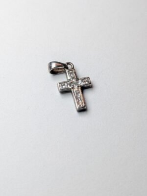 Vintage Sterling Silver Christian Cross With CZ Stones | 925 Silver