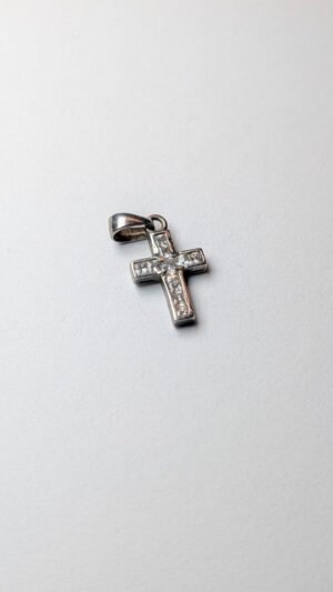 Vintage Sterling Silver Christian Cross With CZ Stones | 925 Silver