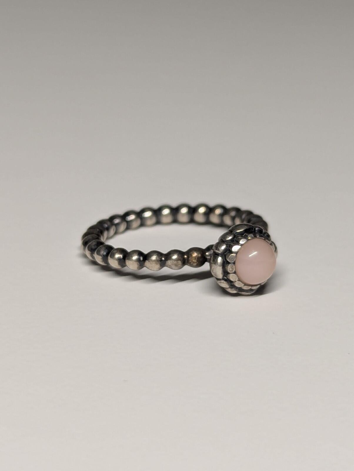 Genuine Pandora Sterling Silver Pink Opal October Birthstone Ring | Size L 1/2 - Image 3