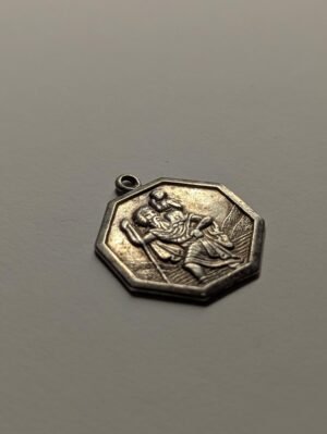 Vintage Sterling Silver St Christopher Pendant | 925 Silver
