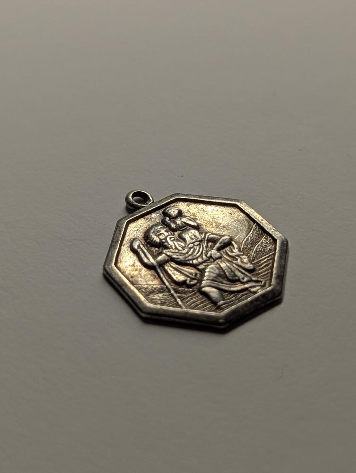 Vintage Sterling Silver St Christopher Pendant | 925 Silver