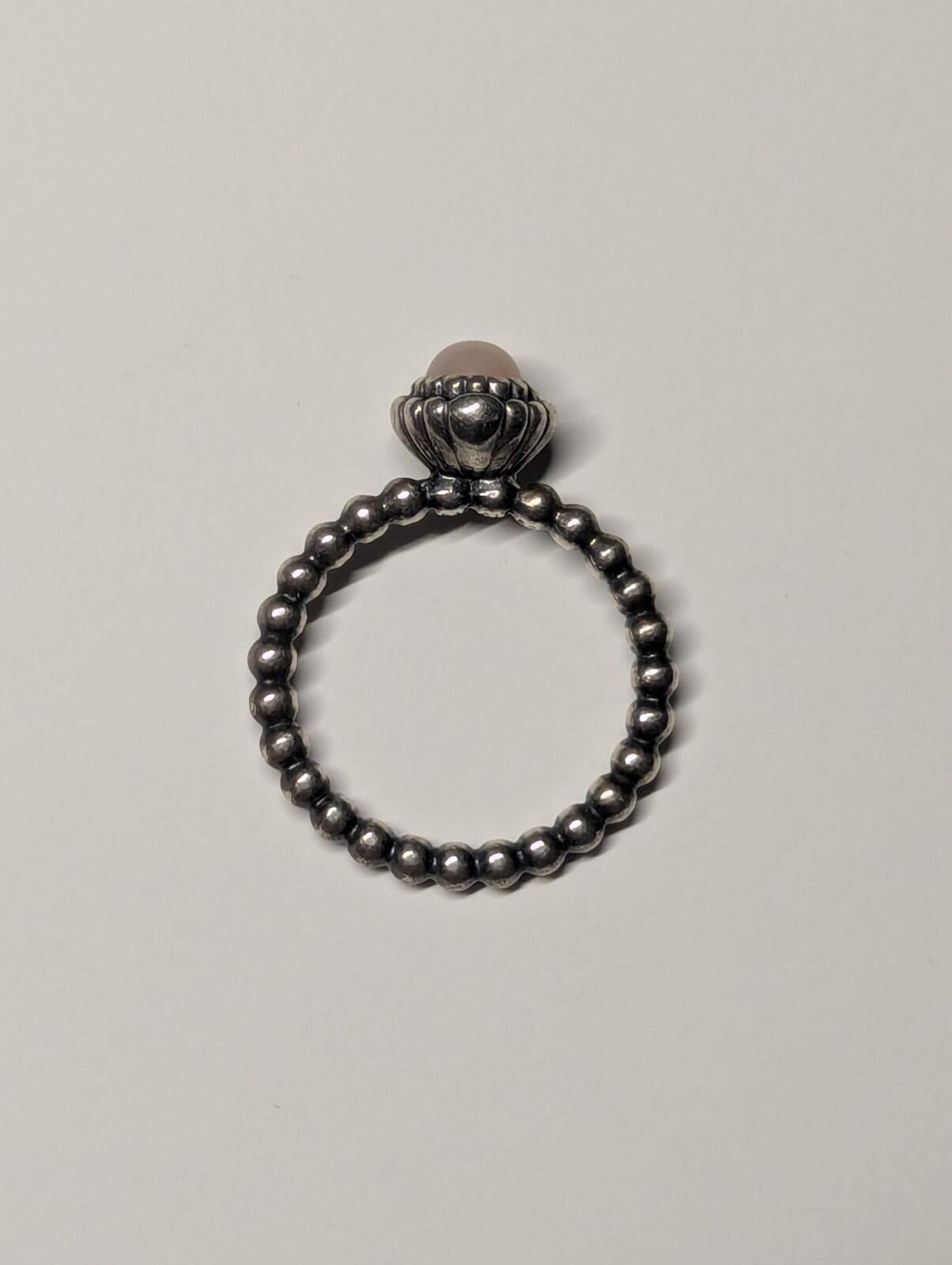 Genuine Pandora Sterling Silver Pink Opal October Birthstone Ring | Size L 1/2 - Image 7