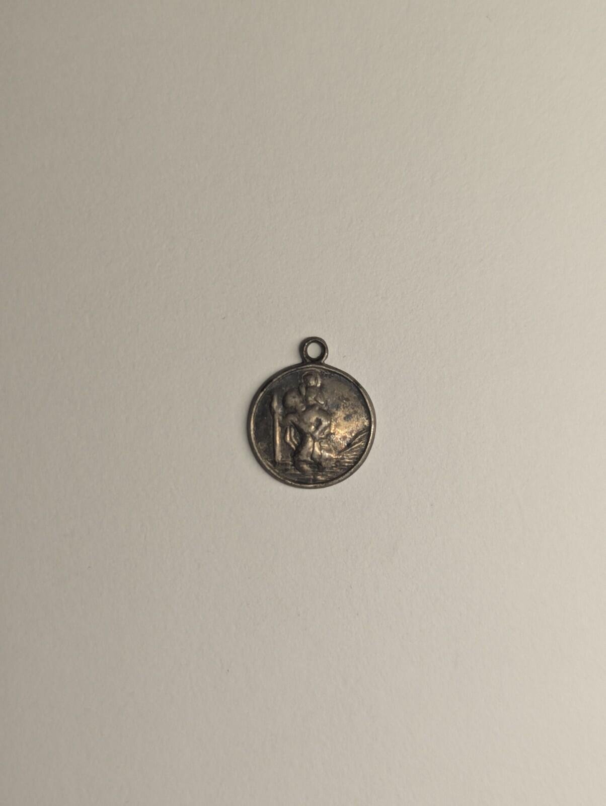 Vintage Sterling Silver St Christopher Pendant 925 Silver Religious Pendant - Image 2