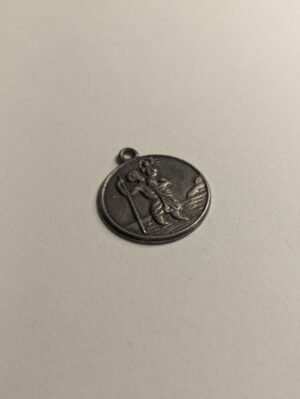 Vintage Sterling Silver St Christopher Pendant 925 Silver Religious Pendant