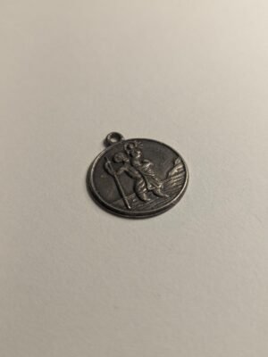 Vintage Sterling Silver St Christopher Pendant 925 Silver Religious Pendant