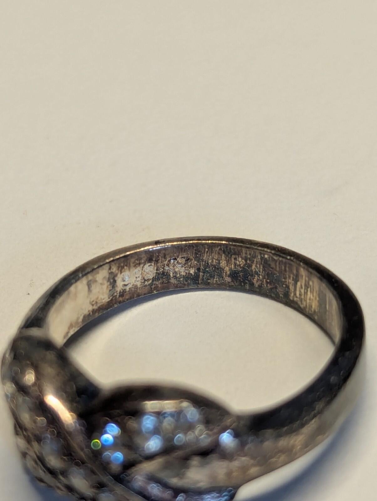 Vintage Sterling Silver CZ Cross Ring | Size M | 925 Silver - Image 5