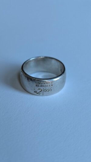 Vintage Sterling Silver 2000 Greenwich Millennial Band Ring | Size L 1/2