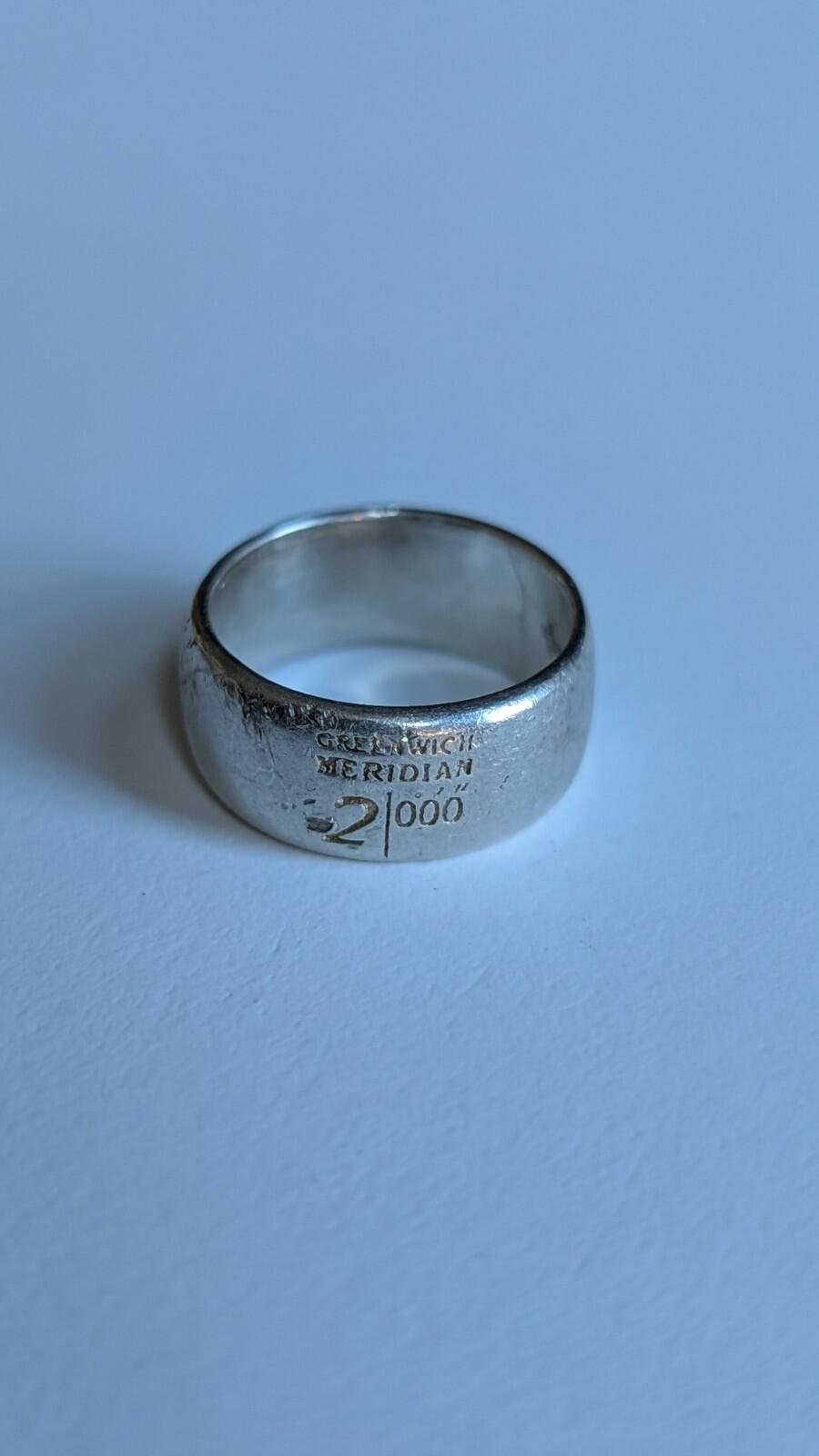 Vintage Sterling Silver 2000 Greenwich Millennial Band Ring | Size L 1/2