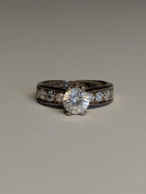 Vintage Sterling Silver DQ CZ Gemstones | Size M 1/2 | 925 Silver