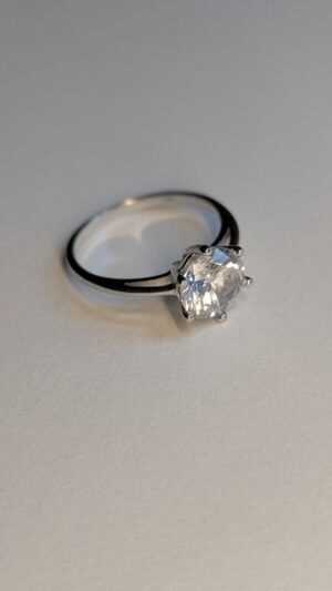 Vintage Sterling Silver Solitaire Ring | Size S 1/2 | 925 Silver
