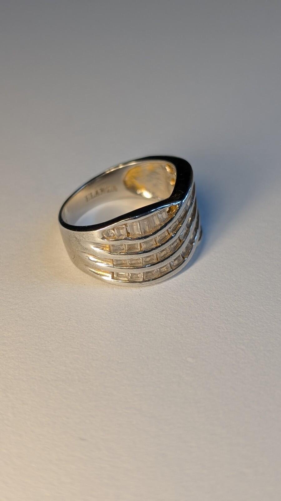 Vintage Sterling Silver ELANZA 5 Row Wave Ring | Size O | 925 Silver - Image 2