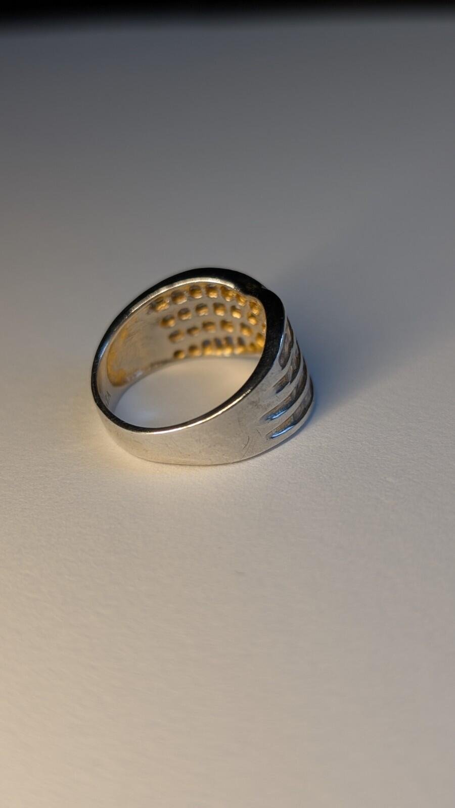 Vintage Sterling Silver ELANZA 5 Row Wave Ring | Size O | 925 Silver - Image 3