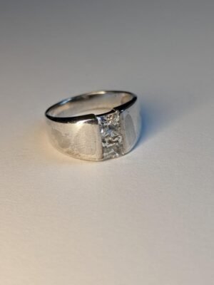 Vintage Sterling Silver DQCZ Tension Style Setting | Size M 1/2 | 925 Silver