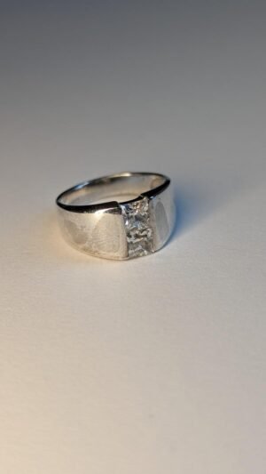 Vintage Sterling Silver DQCZ Tension Style Setting | Size M 1/2 | 925 Silver