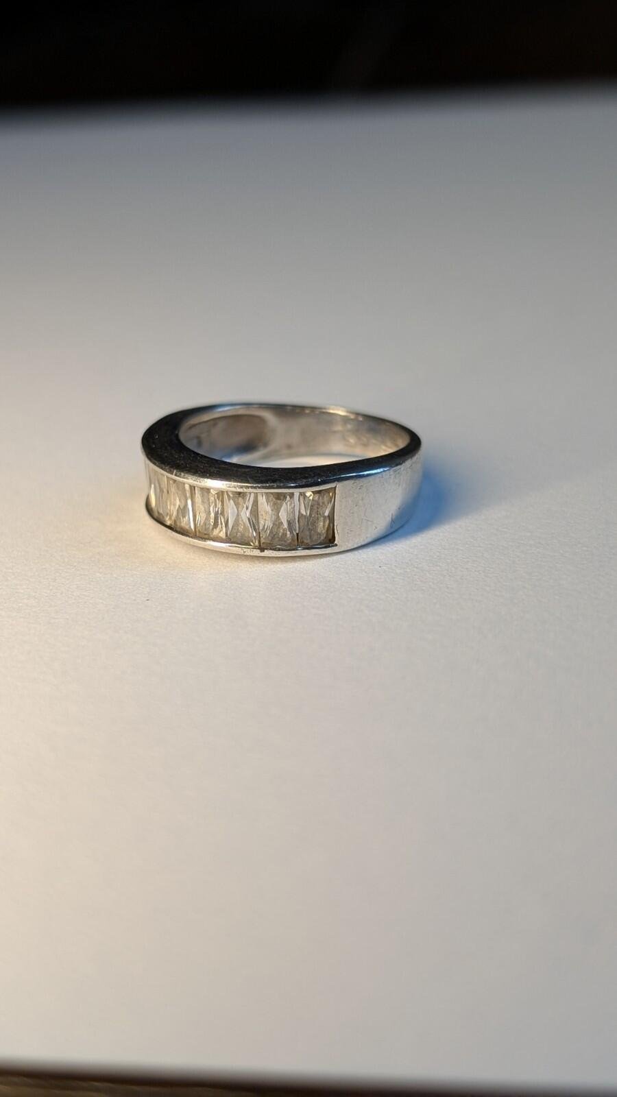 Vintage Sterling Silver Baguette Channel Set Ring | Size M 1/2 | 925 Silver - Image 6
