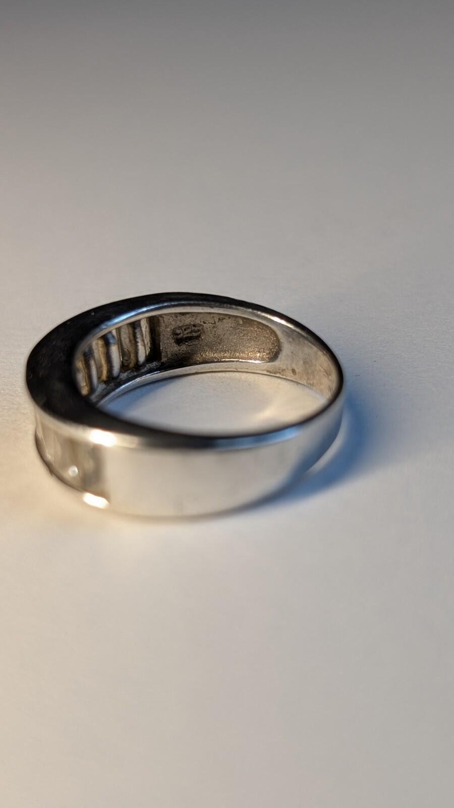 Vintage Sterling Silver Baguette Channel Set Ring | Size M 1/2 | 925 Silver - Image 7
