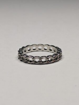Vintage Costume Jewellery Chain Ring | Size P | Chain Costume Ring
