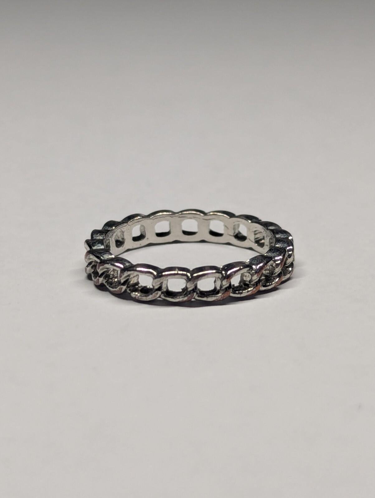 Vintage Costume Jewellery Chain Ring | Size P | Chain Costume Ring