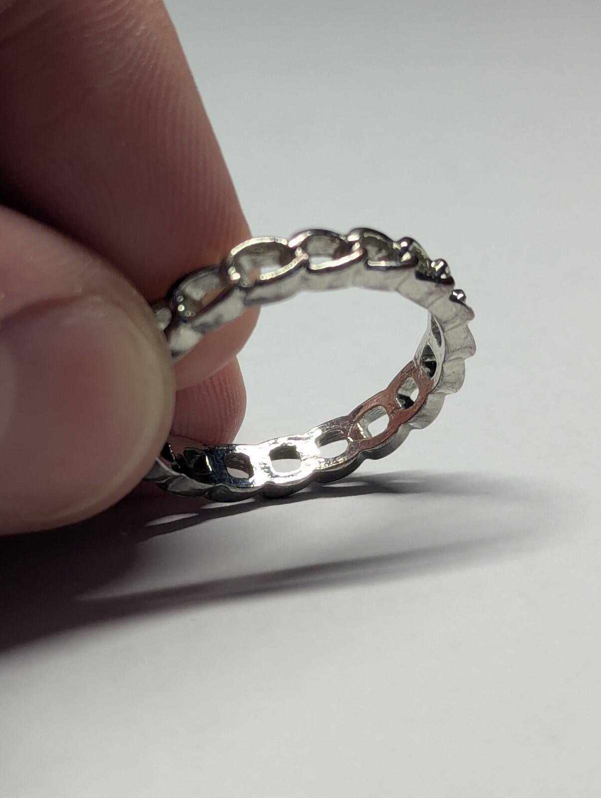 Vintage Costume Jewellery Chain Ring | Size P | Chain Costume Ring - Image 3