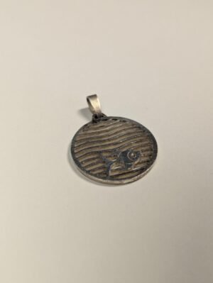 Vintage Sterling Silver Fish And Ocean Pendant | 925 Silver