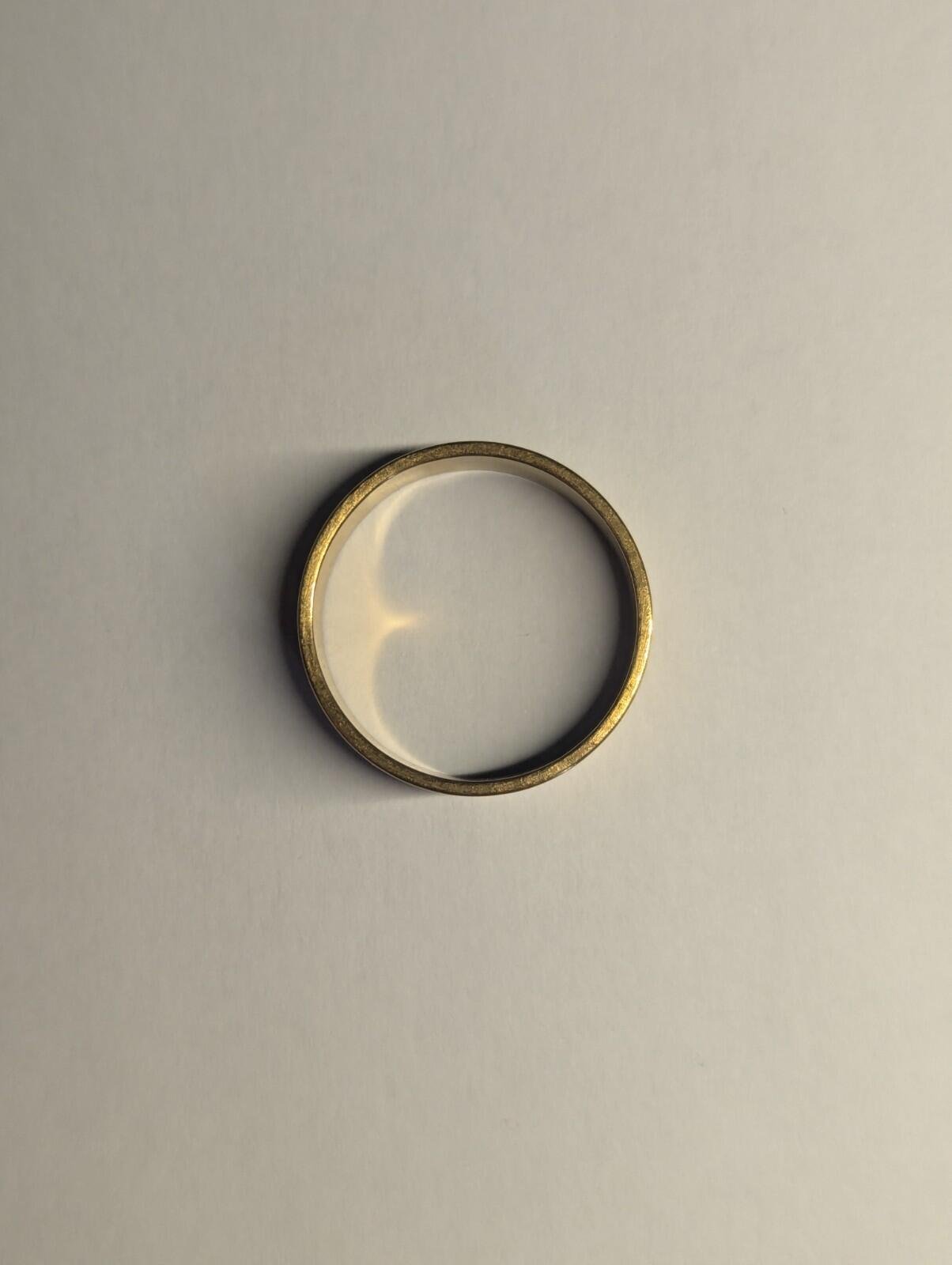 Costume Jewellery Chunky Gold Tone Band Ring | Size W 1/2 - Image 4
