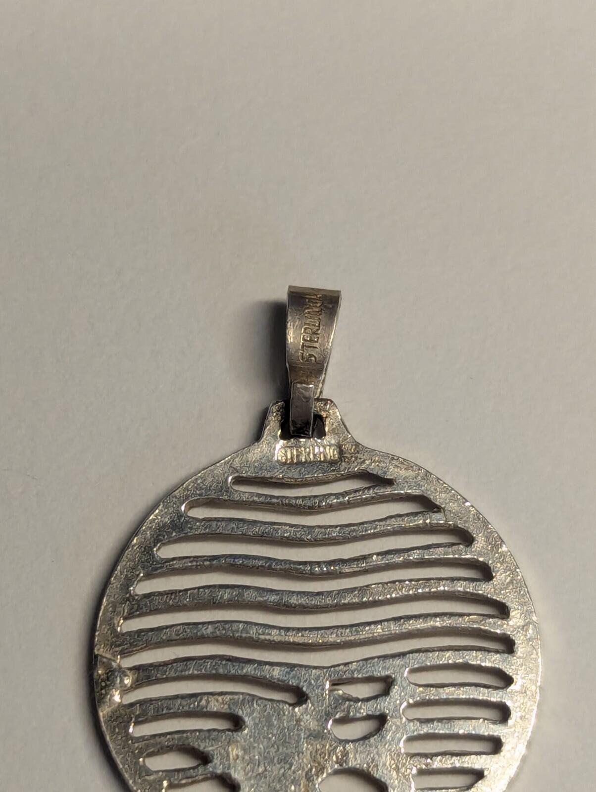 Vintage Sterling Silver Fish And Ocean Pendant | 925 Silver - Image 3