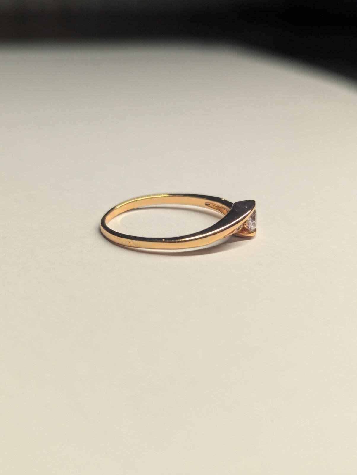 Costume Jewellery Rose Gold Tone With CZ Stones Ring Size R 1/2 - Image 5